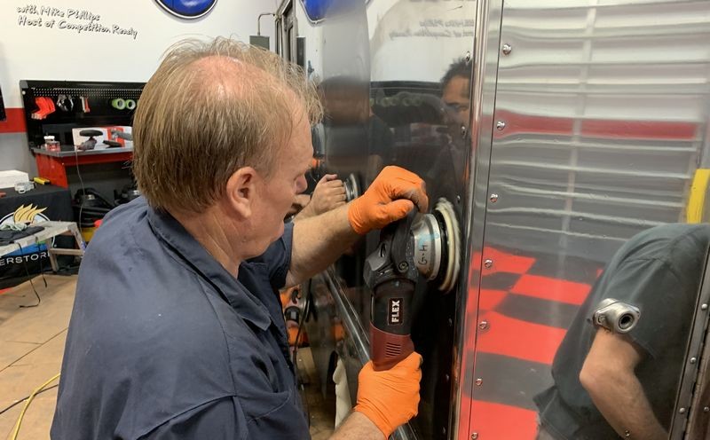 How to polish aluminum airstream b24 tanker truck Mike Phillips