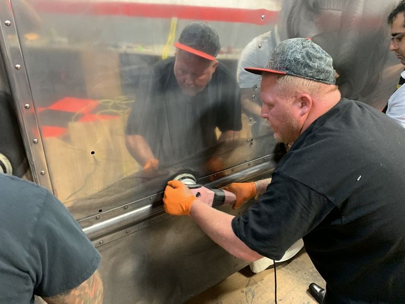 How to polish aluminum airstream b24 tanker truck Mike Phillips