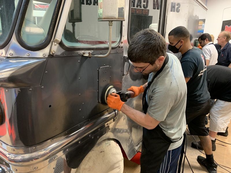 How to polish aluminum airstream b24 tanker truck Mike Phillips