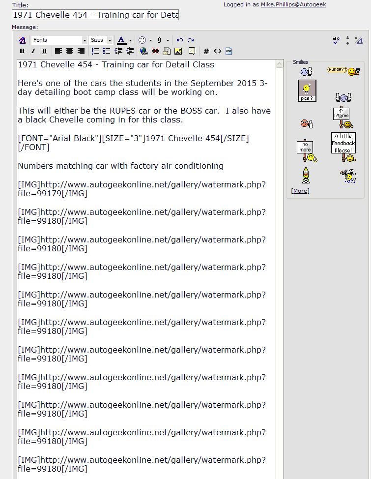 How to post multiple pictures on a forum Mike Phillips