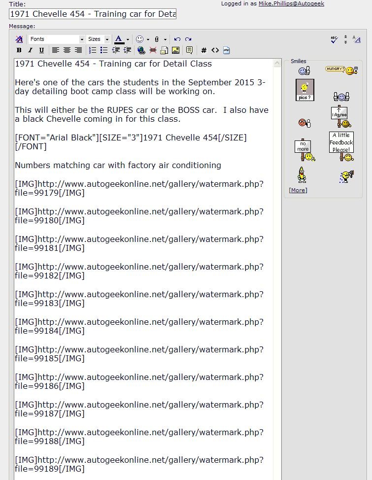 How to post multiple pictures on a forum Mike Phillips