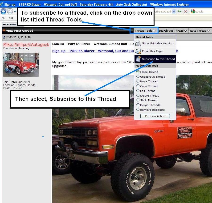 How To Subscribe to a Thread