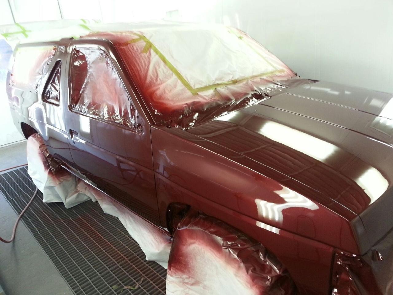 In the paint booth