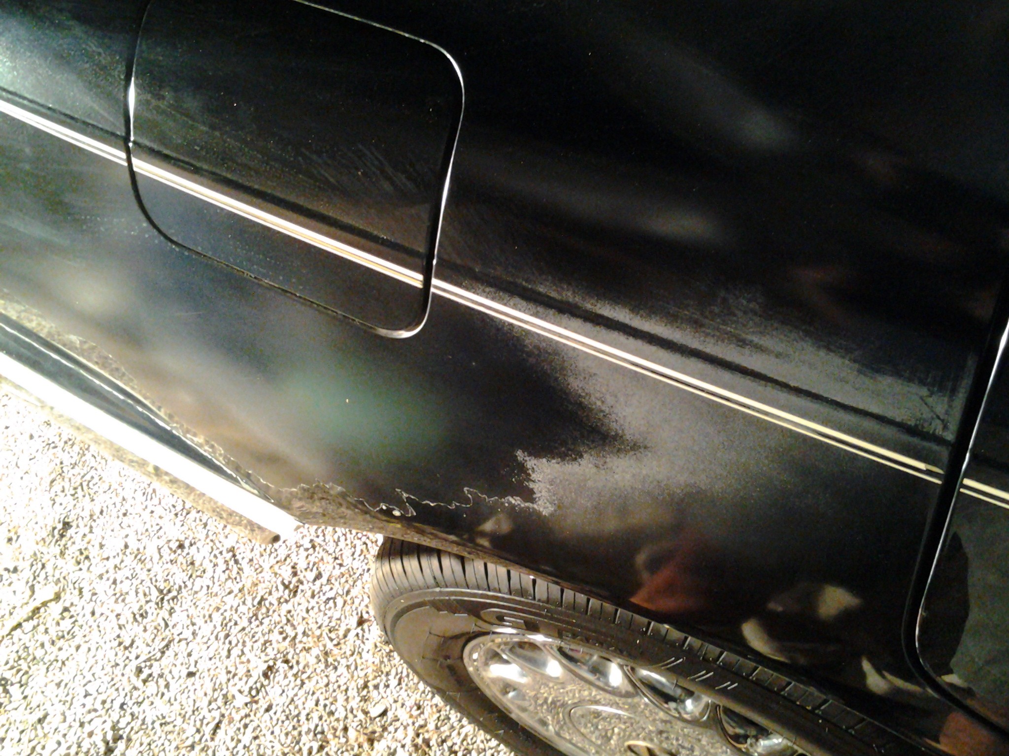 Lexus LS Rt Qtr Panel before sanding a