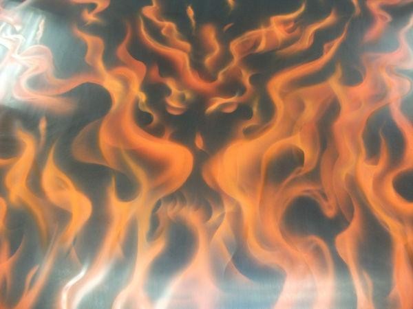 Mark Phillips Custom Flame Job on a Black Mustang