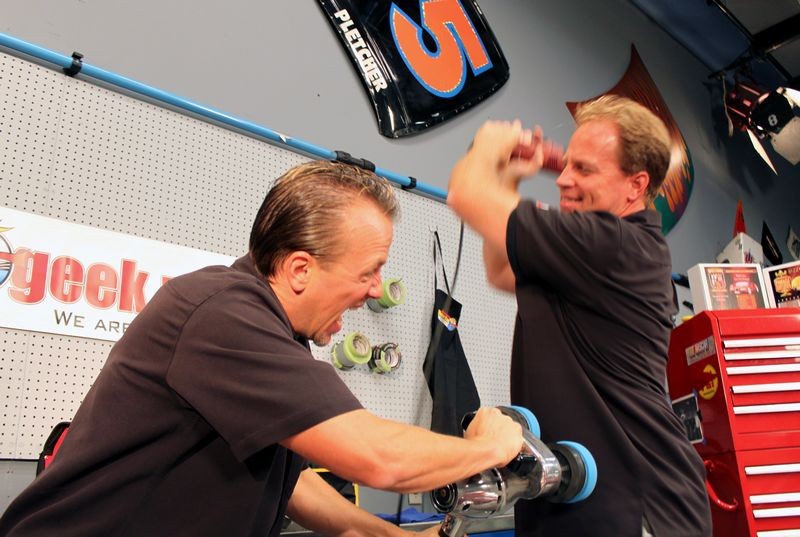 Matt Steele and Mike Phillips shooting TV Commercials for SPEED Channel