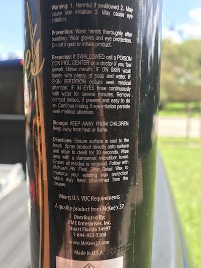 McKees Water Spot Remover
