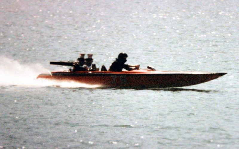 Mike Phillips racing his 1970 Sanger Drag Boat in the Quarter Mile