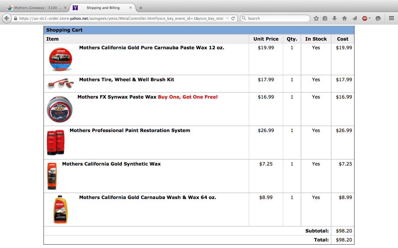 Mothers Checkout