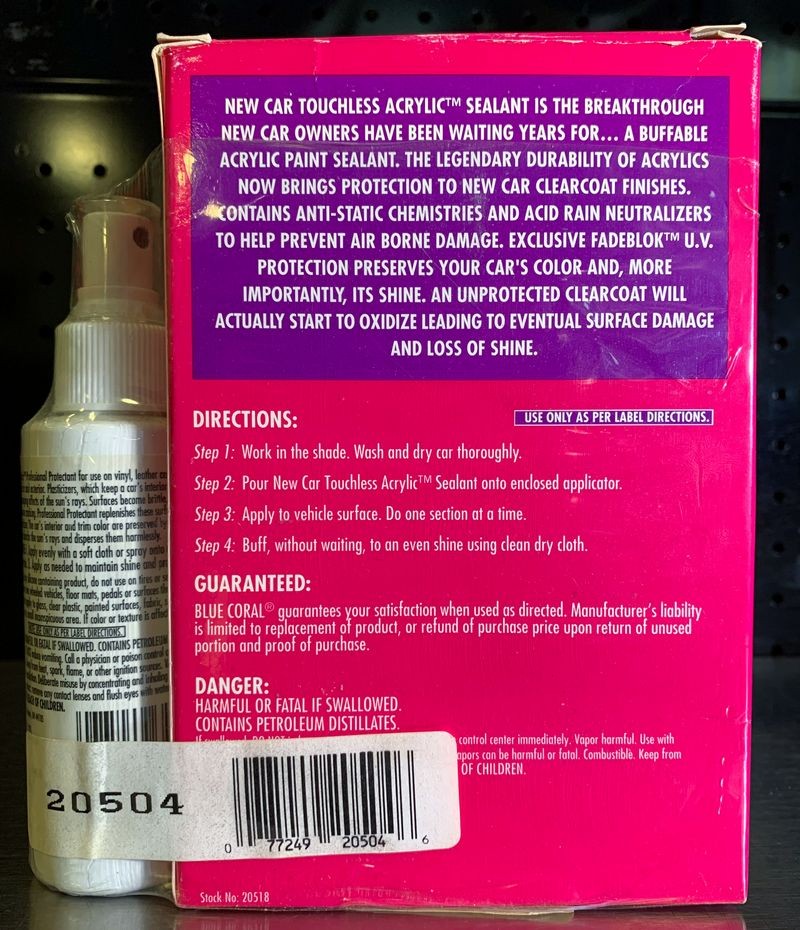 New Car Touchless Acrylic Clearcoat Sealant Mike Phillips
