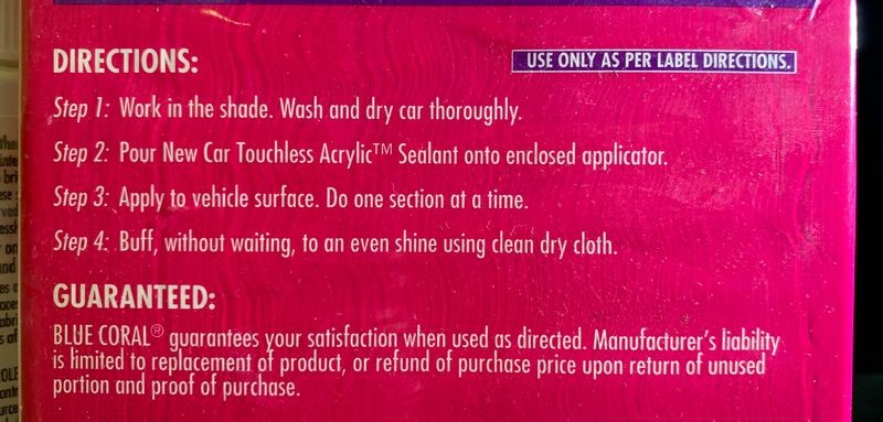 New Car Touchless Acrylic Clearcoat Sealant Mike Phillips