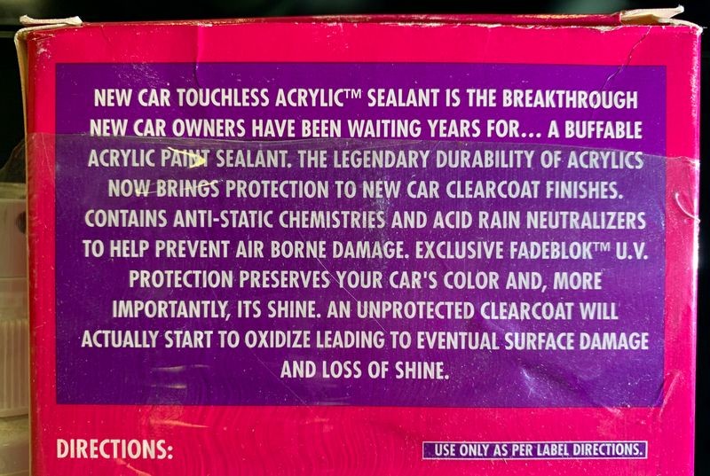 New Car Touchless Acrylic Clearcoat Sealant Mike Phillips