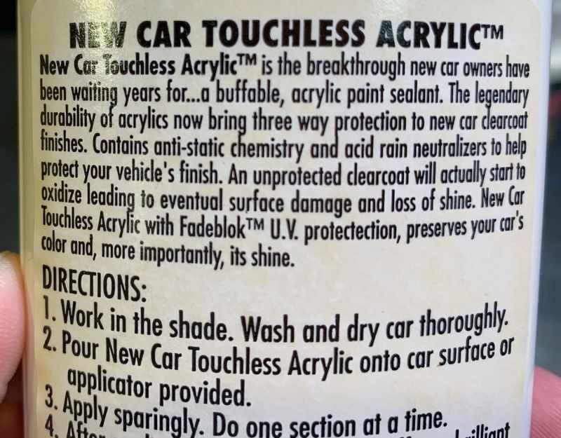 New Car Touchless Acrylic Clearcoat Sealant Mike Phillips