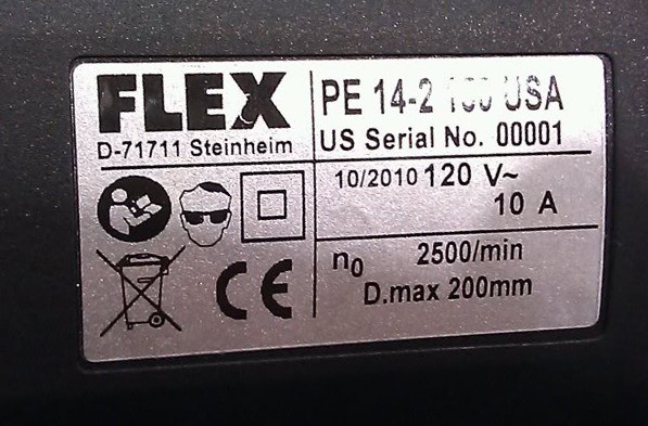 Number #1 serial number Flex PE14-2-150 Rotary Polisher