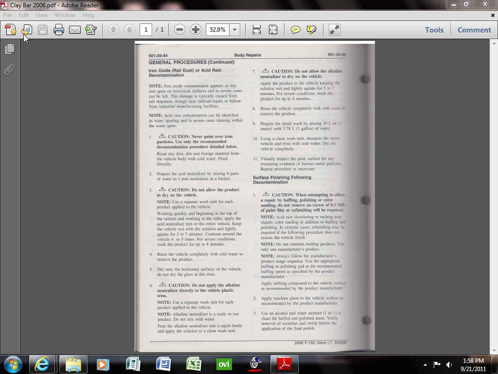 OEM Paint Correction Procedures- Environmental- 2006