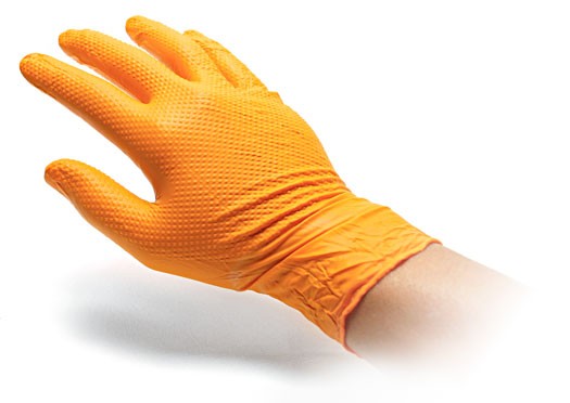 Orange Heavy Duty Nitrile Gloves