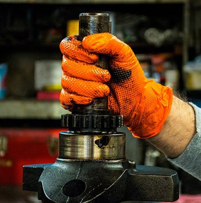 Orange Heavy Duty Nitrile Gloves