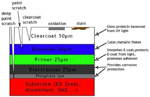 Paint Layers on Car Body Panel