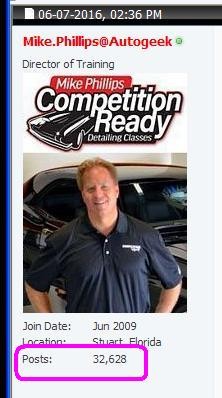 Post Count on forums Mike Phillips