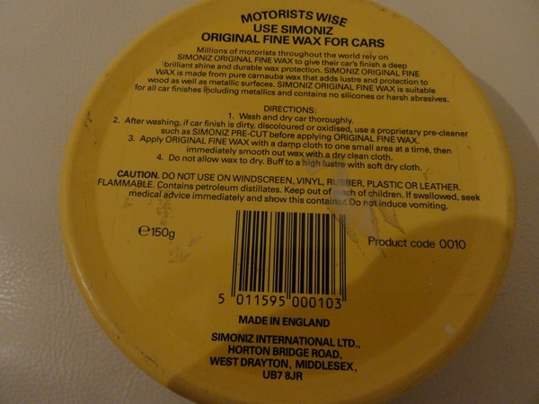 presto cbm wax, simoniz uk, sharkpolitur
