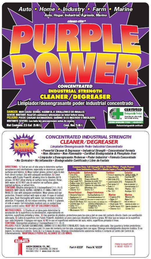 Purple Power label states it is not for use on car paint