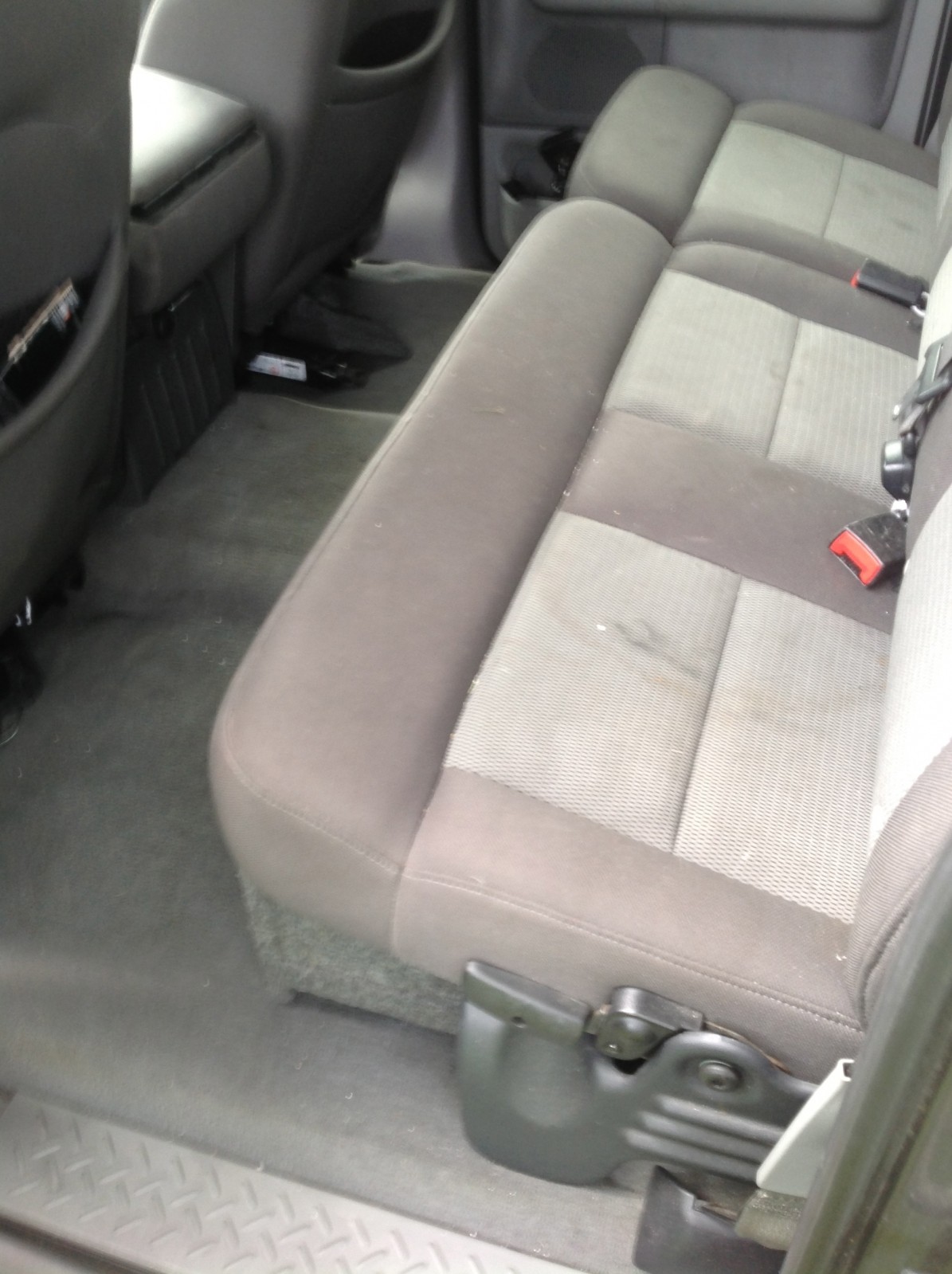 Rear seats water spotted