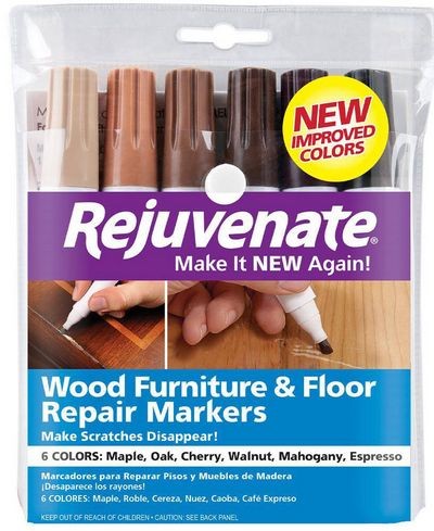Rejuvenate Wood Furniture and Floor Repair Markers, Brown