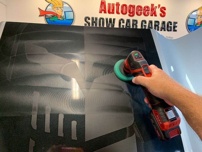 Remove swirls scratches by machine in Vinyl Stripes Decals Graphics Corvett