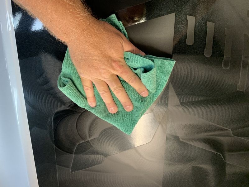 Remove swirls scratches by machine in Vinyl Stripes Decals Graphics Corvett