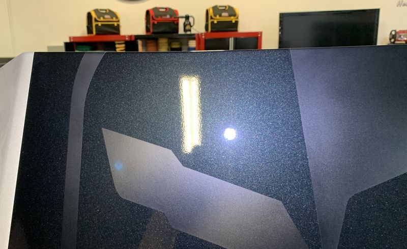 Remove swirls scratches by machine in Vinyl Stripes Decals Graphics Corvett