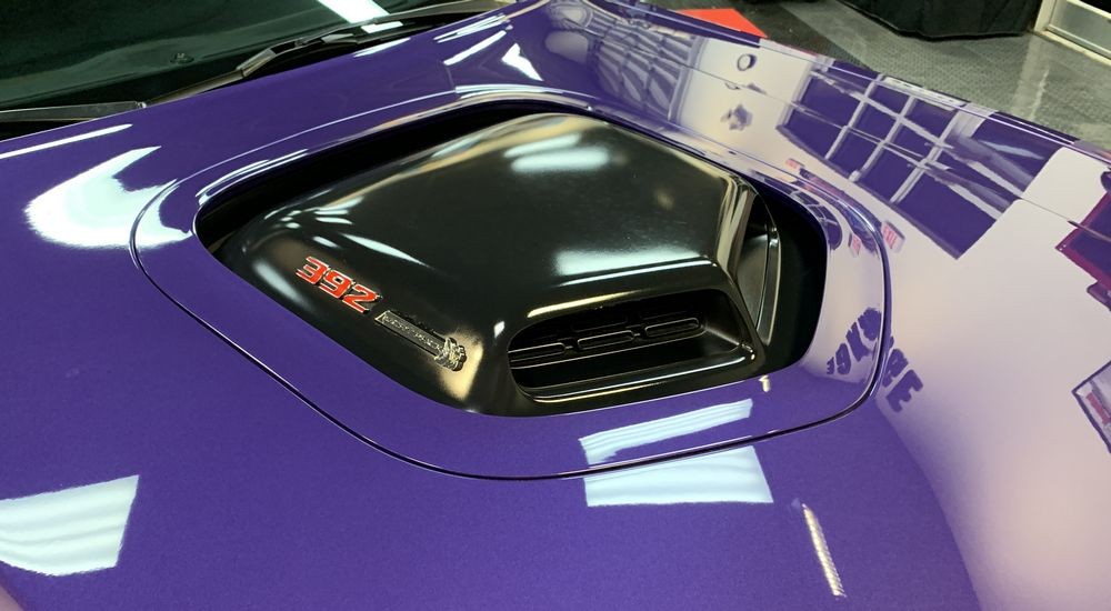 Remove water spots Matte Shaker Hood Scoop 2016 Challenger Scatpack 392 Hem