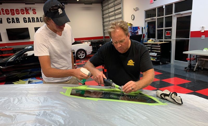 Removing scratch out of glass Audi Mike Phillips