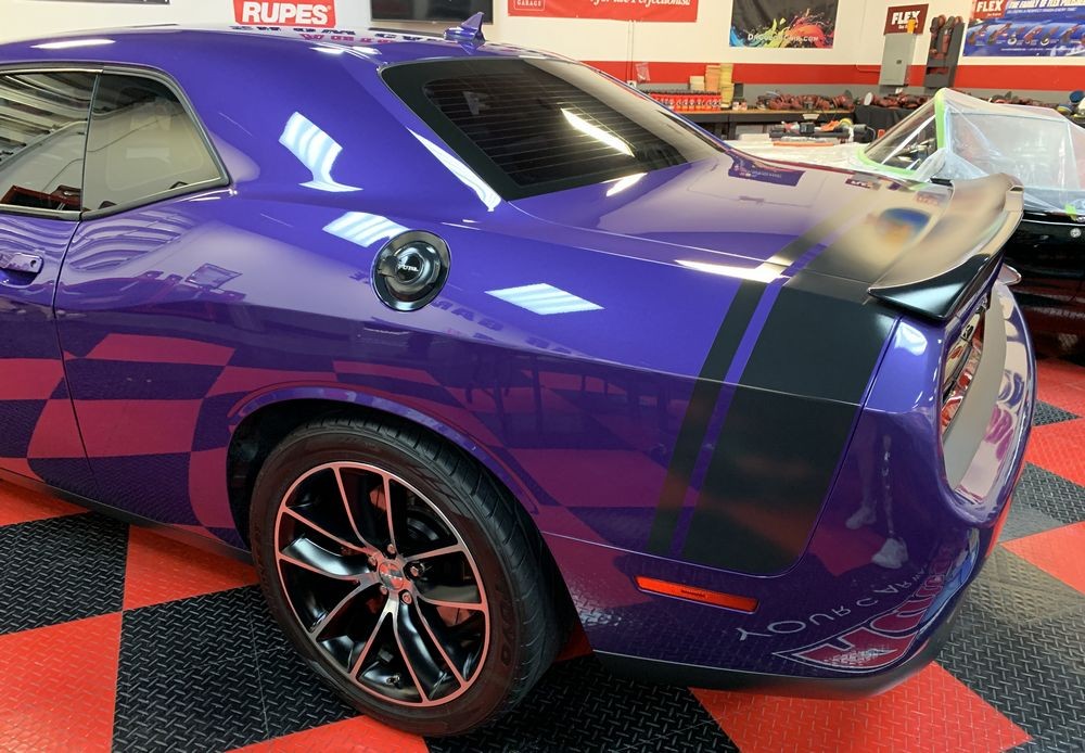 Removing Water Spots from Matte Vinyl Graphics Challenger Scatpack 392 Hemi