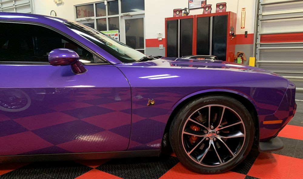Removing Water Spots from Matte Vinyl Graphics Challenger Scatpack 392 Hemi
