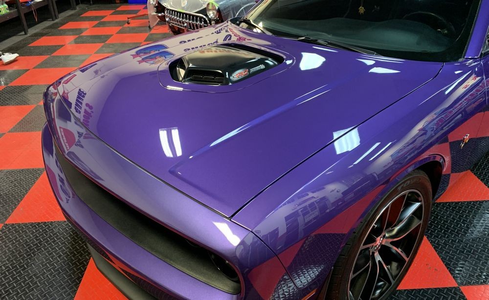 Removing Water Spots from Matte Vinyl Graphics Challenger Scatpack 392 Hemi