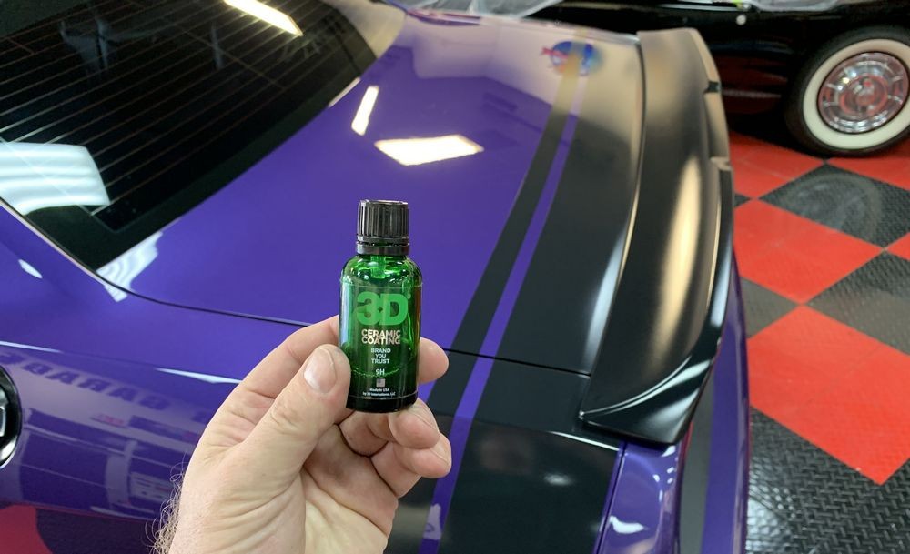 Removing Water Spots from Matte Vinyl Graphics Challenger Scatpack 392 Hemi