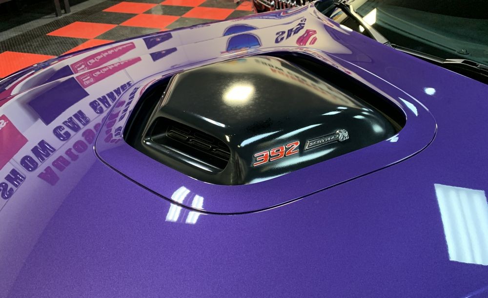 Removing Water Spots from Matte Vinyl Graphics Challenger Scatpack 392 Hemi