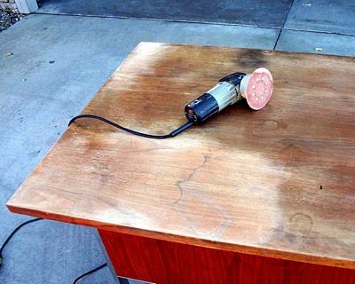 Sanding Wood Desk