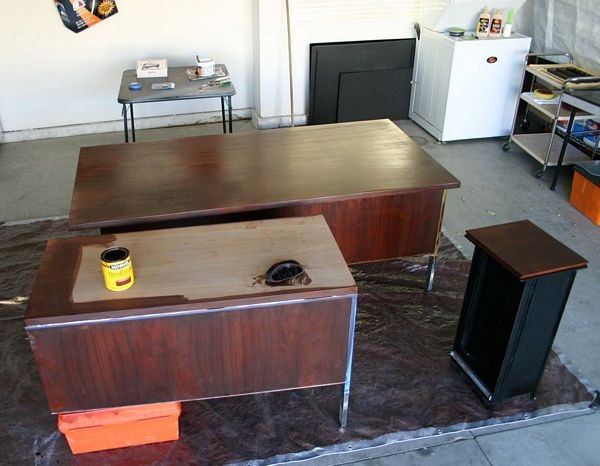 Sanding Wood Desk