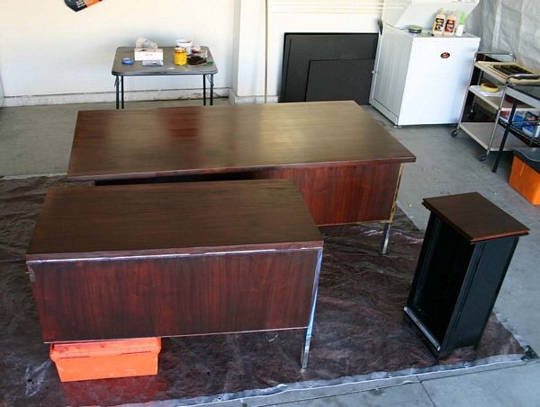 Sanding Wood Desk