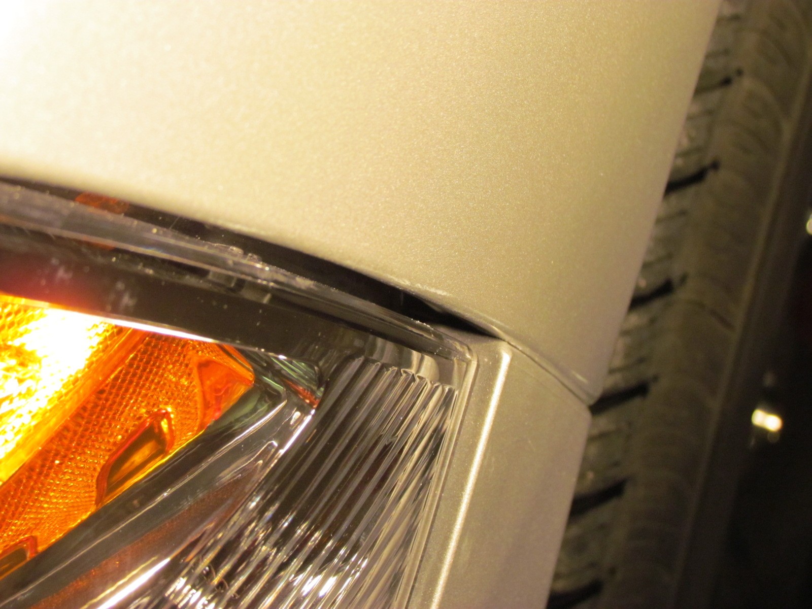 Scratch next to headlight