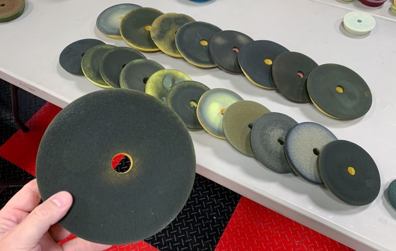 Single Stage Paint Removed from Buffing Pads Washing