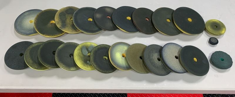 Single Stage Paint Removed from Buffing Pads Washing