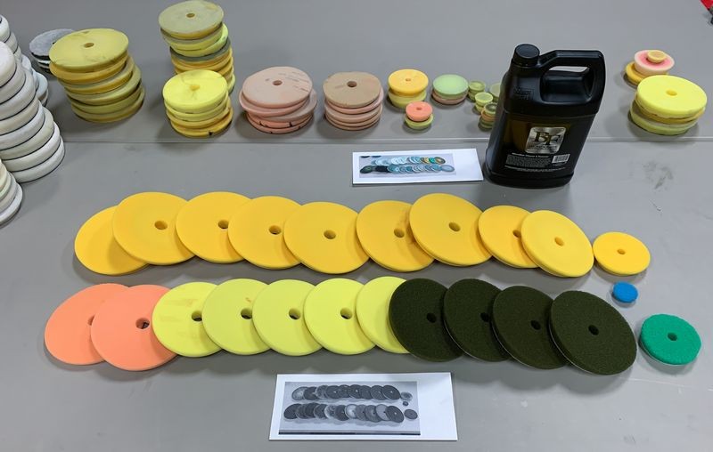 Single Stage Paint Removed from Buffing Pads Washing