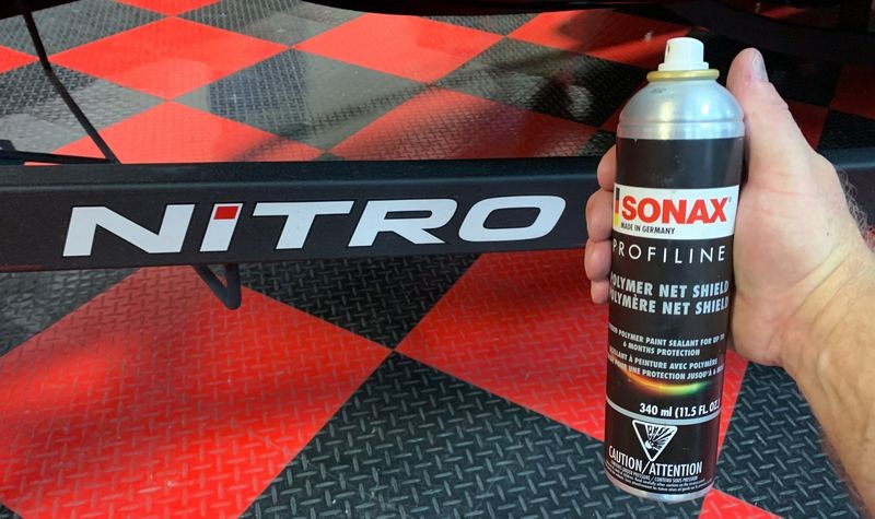 SONAX PNS on Black Powder Coating Paint Boat Trailer