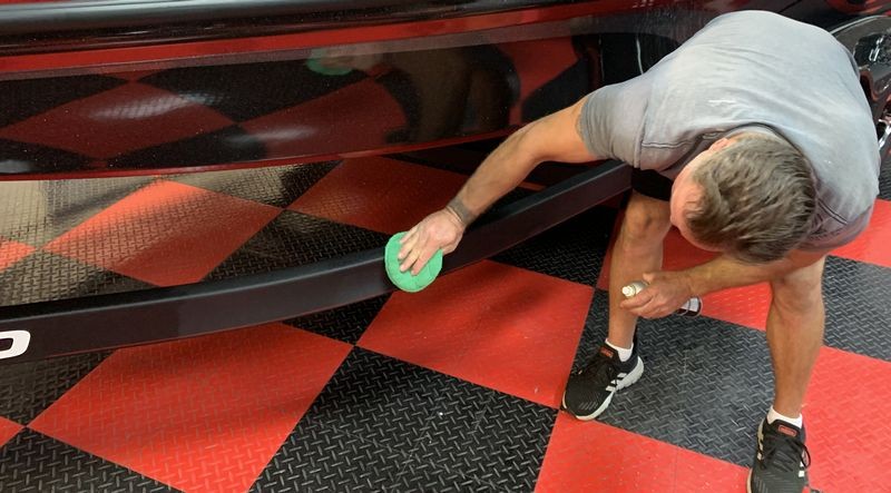 SONAX PNS on Black Powder Coating Paint Boat Trailer