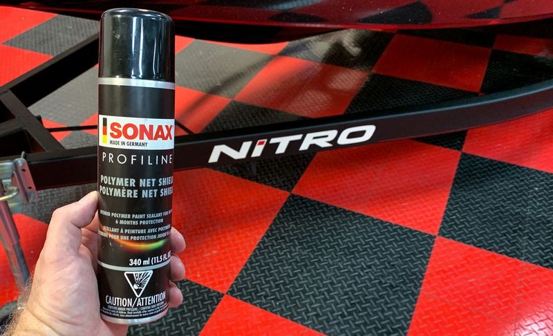 SONAX PNS on Black Powder Coating Paint Boat Trailer