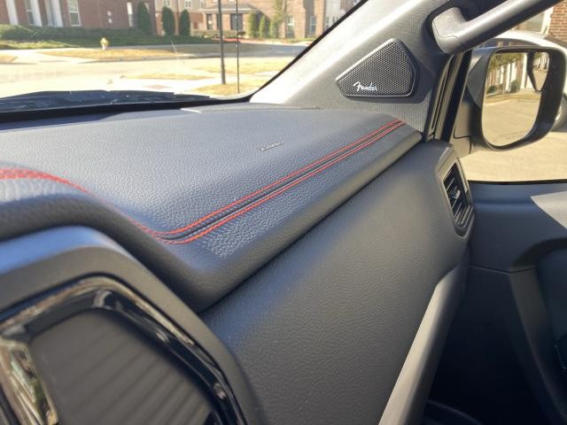 stained orange stitching