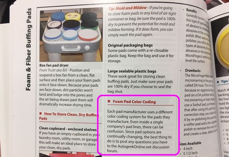 universal color code for buffing pads mike phillips