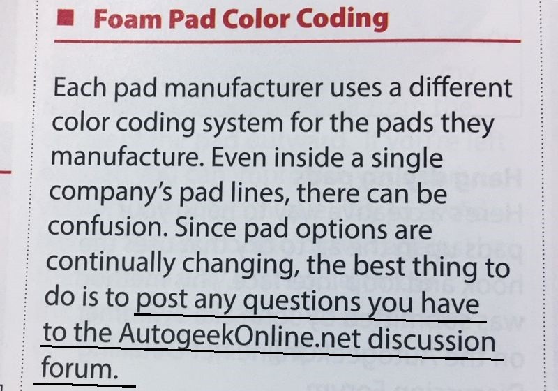 universal color code for buffing pads mike phillips